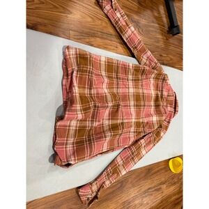 [Gorpcore] Women L.L. Bean Signature Plaid Flannel Shirt XS Pink Brown